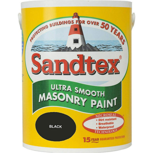 Paint  -  Sandtex Black Ultra Smooth 5L  -  50143193