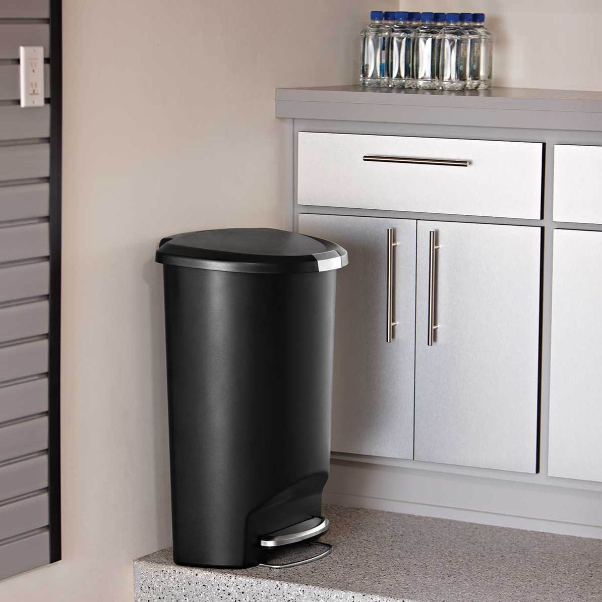 Kitchenware  -  Simplehuman Black Semi-Round 50L Pedal Bin  -  50077632