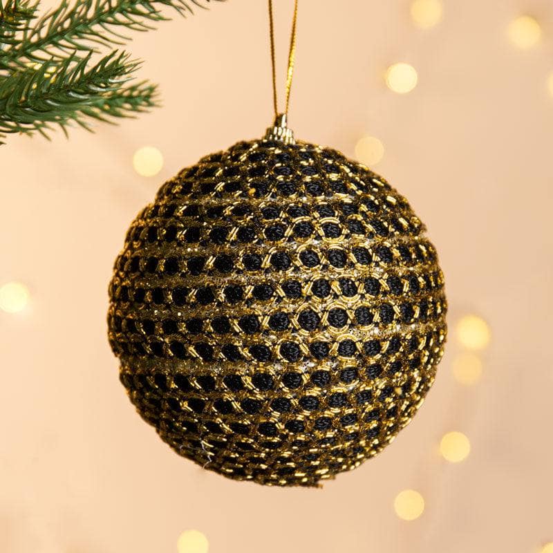 Christmas  -  Gold Link-Design Bauble - 10cm  -  60005013