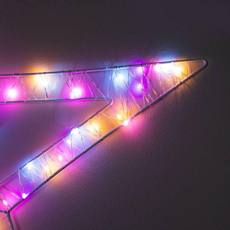 140 Multicoloured LED Double Star Christmas Light 80cm Taskers Online Store, Liverpool