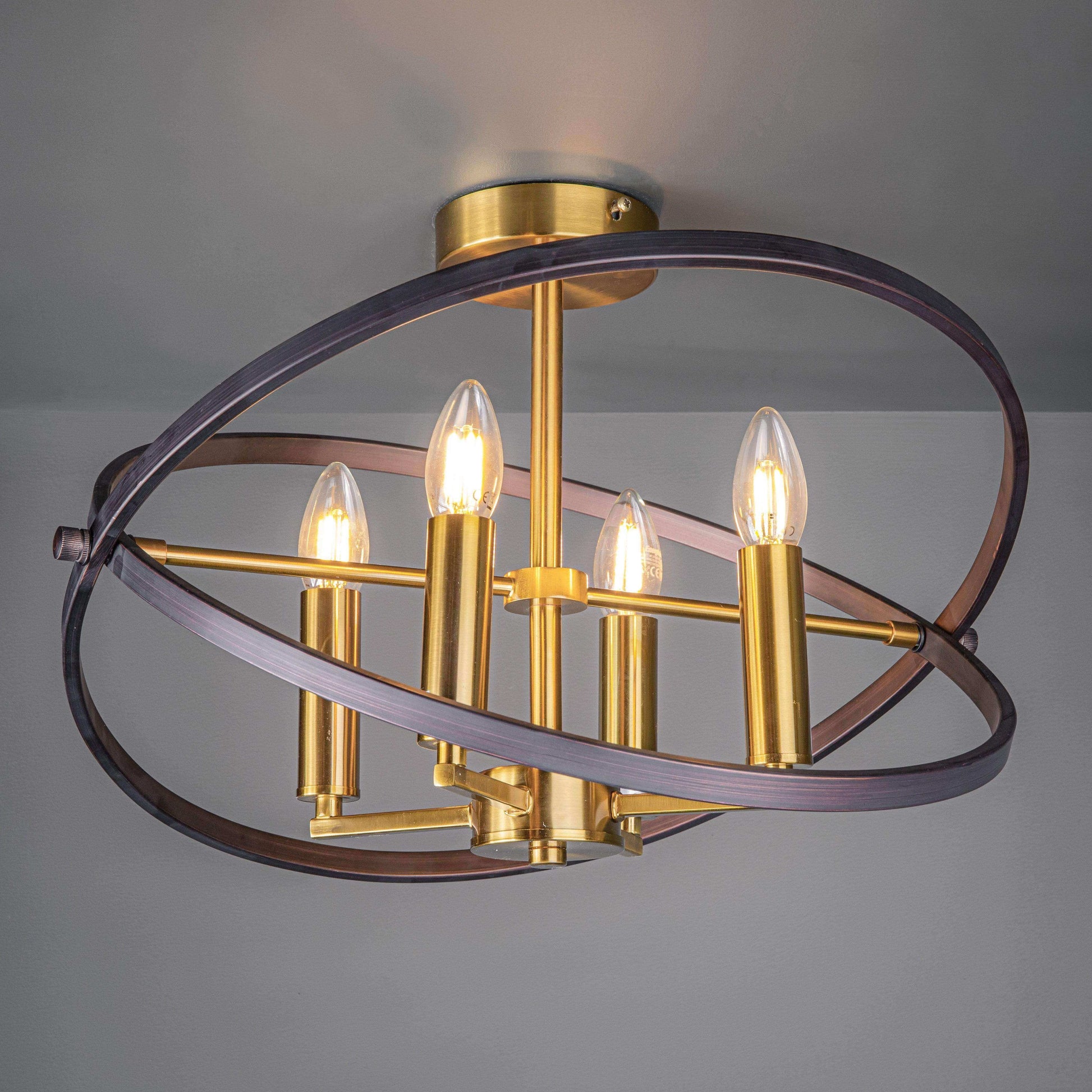 Lights  -  4 Light Bronze/Gold Semi Flush Ceiling light  -  50147035