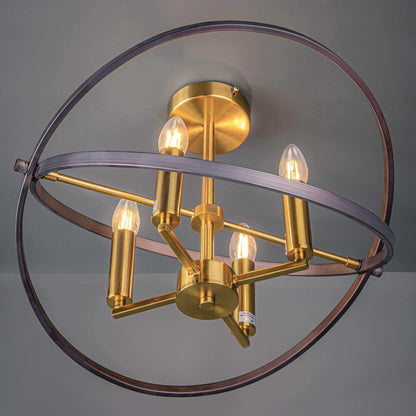 Lights  -  4 Light Bronze/Gold Semi Flush Ceiling light  -  50147035