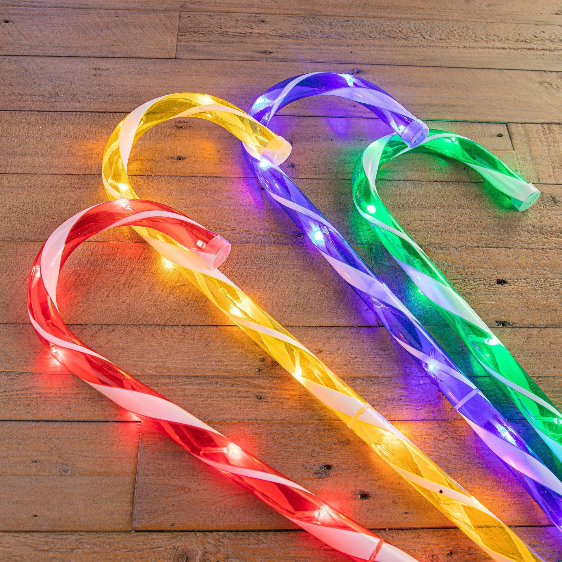 Christmas  -  4 Multi-Coloured Candy Cane Lights  -  60005312