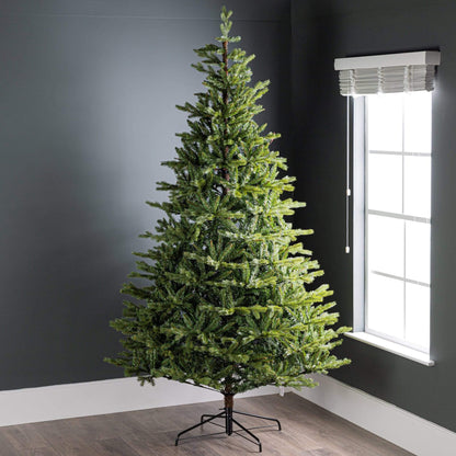 Everlands Allison Pine Christmas Tree 8ft artificial green pine tree with black metal stand.