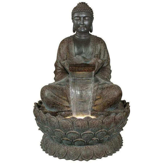 Gardening  -  Aqua Creations Giant Brown Sitting Buddha Led Water Feature  -  50139139