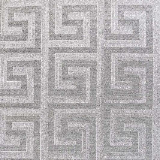 Wallpaper  -  Arthouse Greek Key Foil Silver Wallpaper - 298102  -  50154481