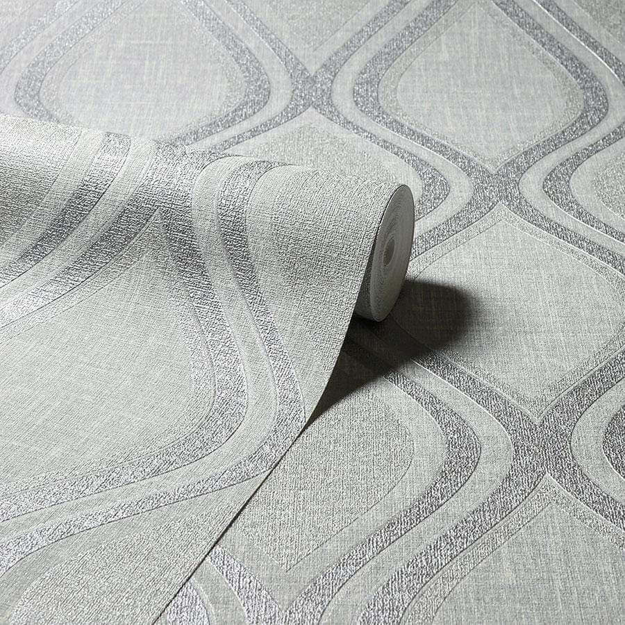 Wallpaper  -  Arthouse Curve Grey Wallpaper - 295101  -  50149570