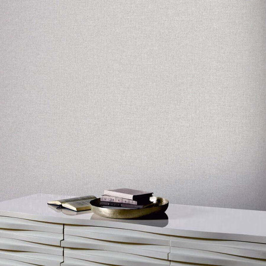 Wallpaper  -  Arthouse Linen Texture Light Grey Wallpaper - 676006  -  50145666