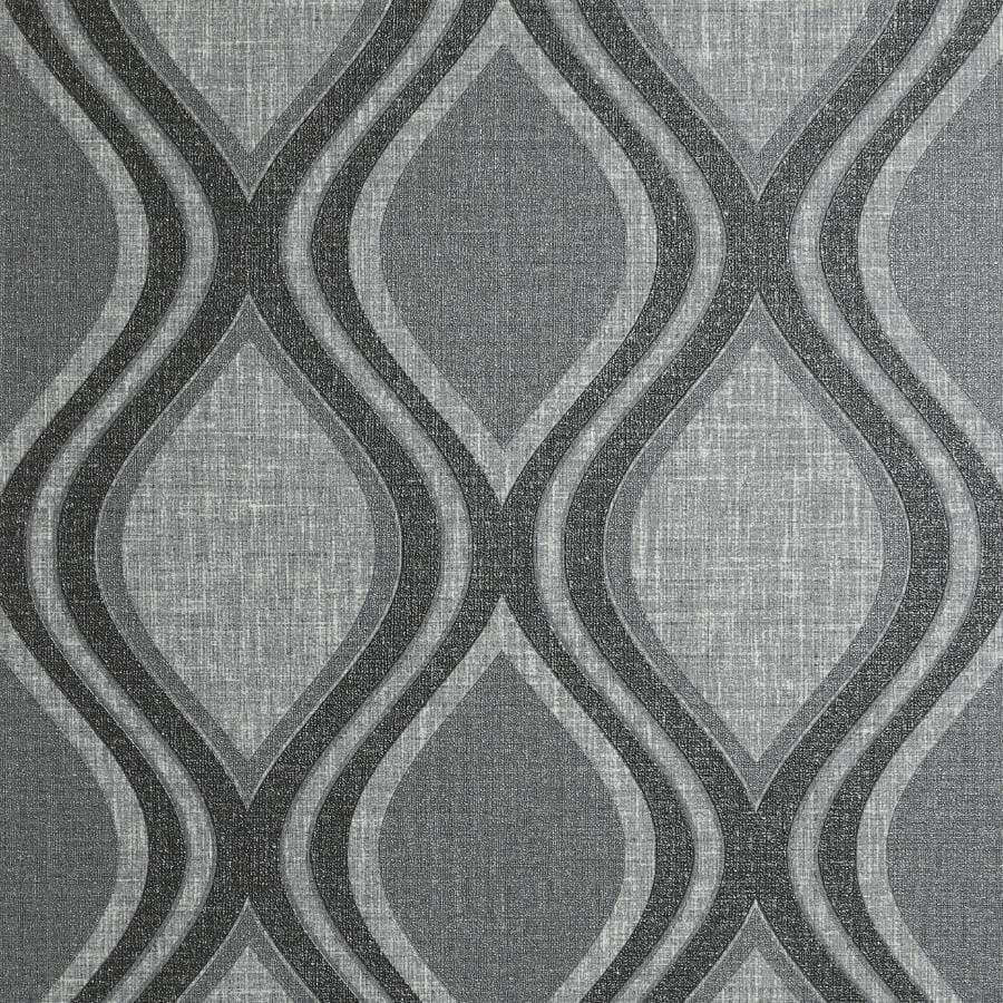 Wallpaper  -  Arthouse Ogee Curve Geometric Charcoal Wallpaper - 295100  -  50150267