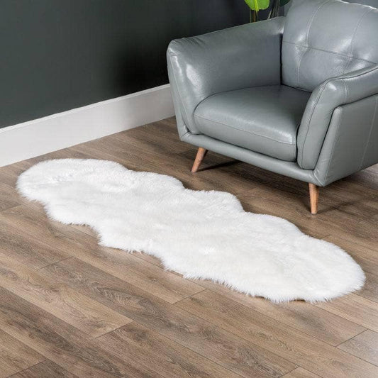 Rugs  -  Auckland White Faux Fur Rug - 70x200cm  -  50143437