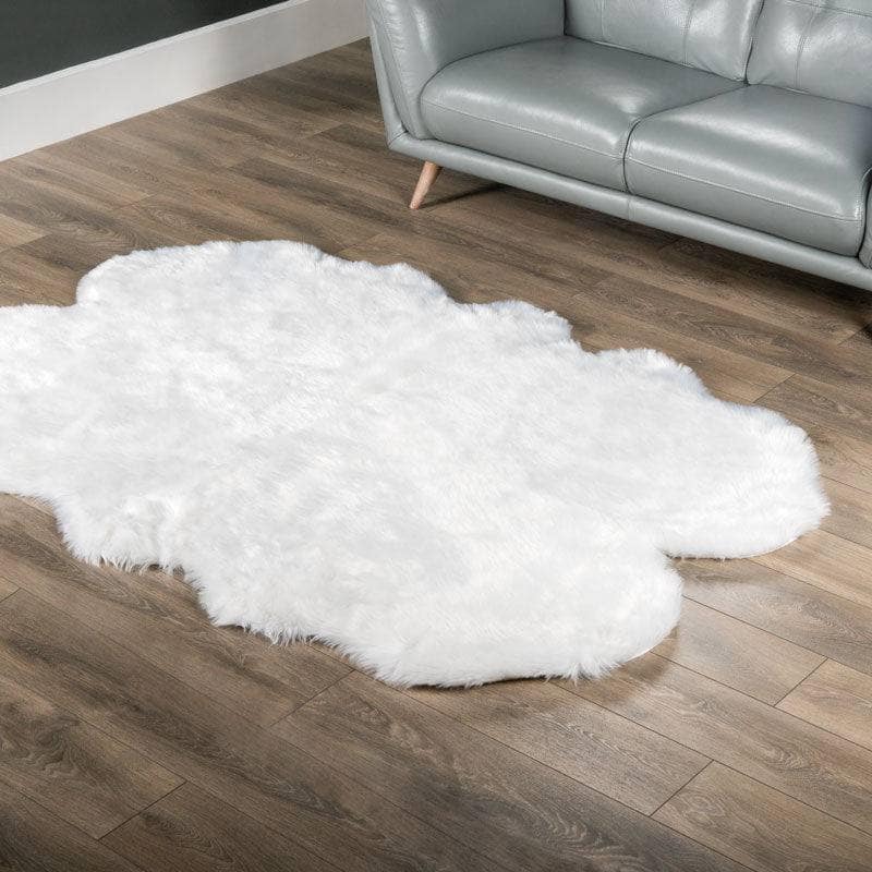 Rugs  -  Auckland White Faux Fur Rug - 140x200cm  -  50143440