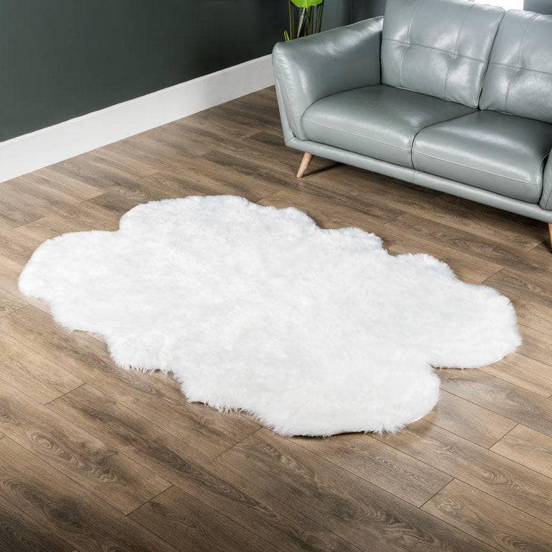 Rugs  -  Auckland White Faux Fur Rug - 140x200cm  -  50143440