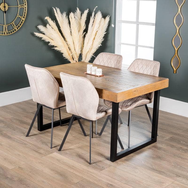 Furniture  -  Lincoln Extendable Dining Table Set with 4 Vancouver Taupe Chairs  -  60005957