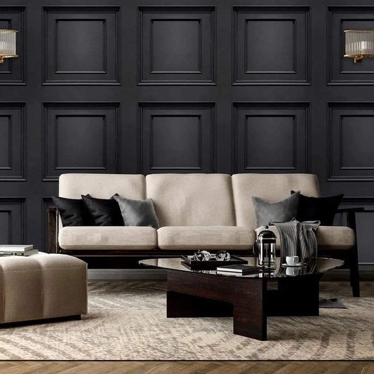 Wallpaper  -  Belgravia Amara Panel Black Wallpaper - 7378  -  60000015