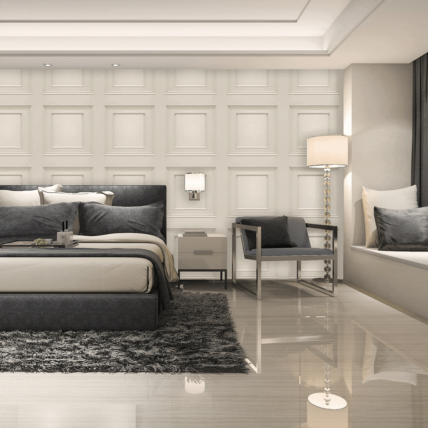 Wallpaper  -  Belgravia Amara Panel Cream Wallpaper - 7373  -  50156249