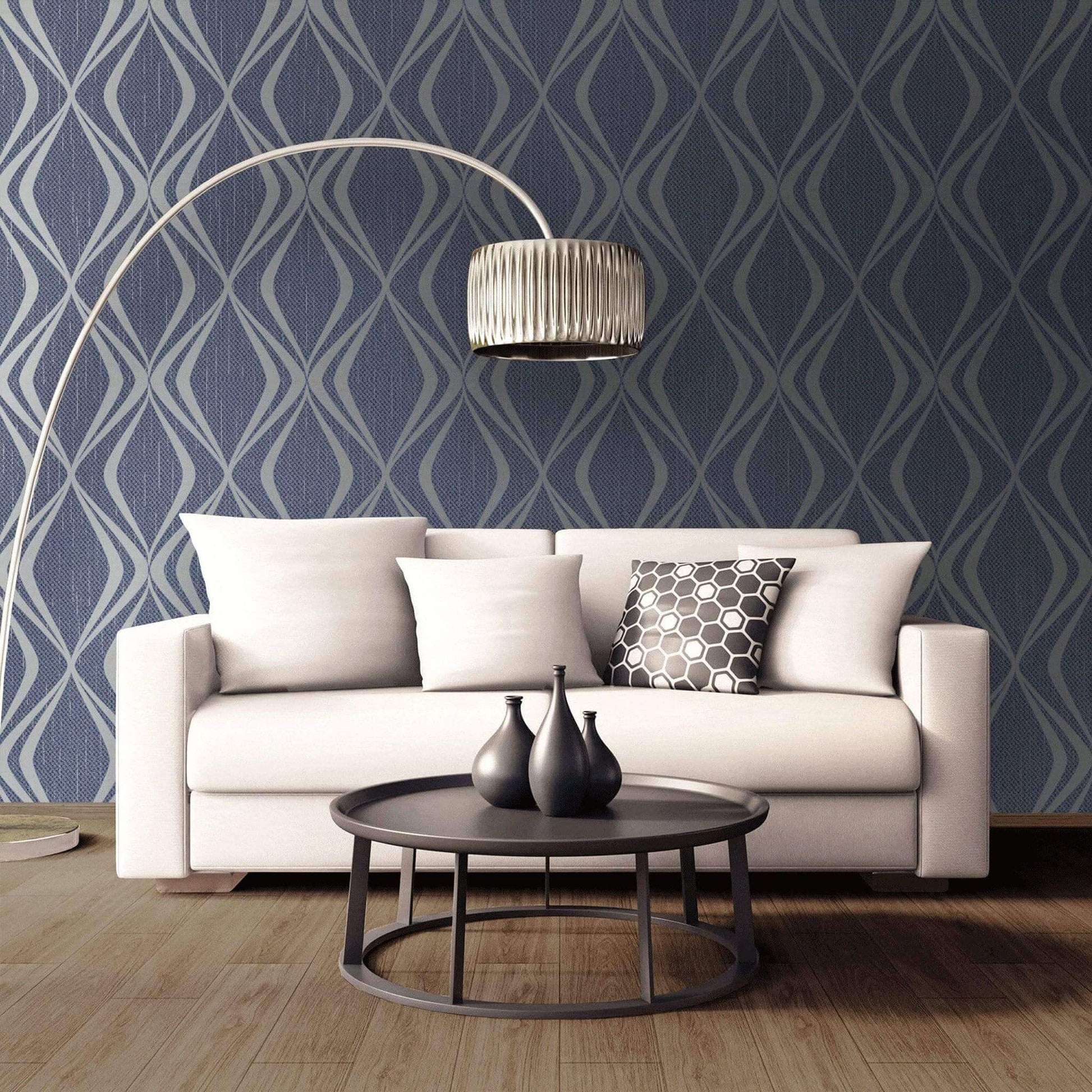 Belgravia Amelie Geo Navy Wallpaper 3012 Taskers Online Store