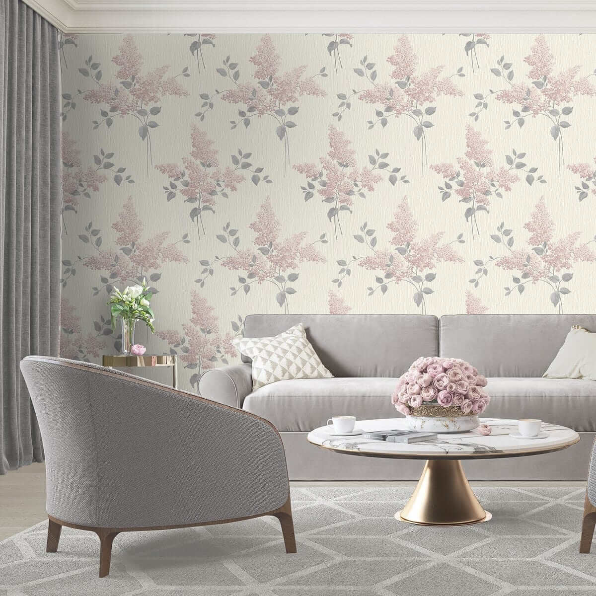 Wallpaper  -  Belgravia Tiffany Fiore Blush Wallpaper - GB41310  -  60002007