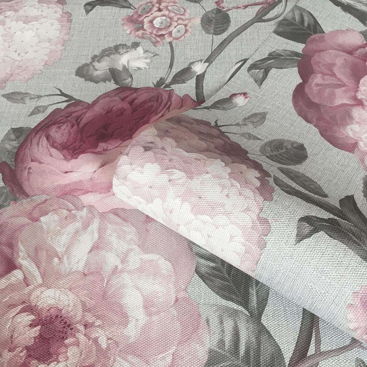 Wallpaper  -  Belgravia Giorgia Floral Silver Pink Wallpaper - 8113  -  50156256