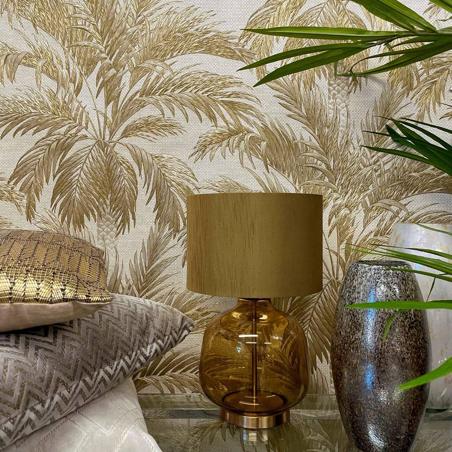 Wallpaper  -  Belgravia Palmtree Gold Wallpaper - 9003  -  60003851