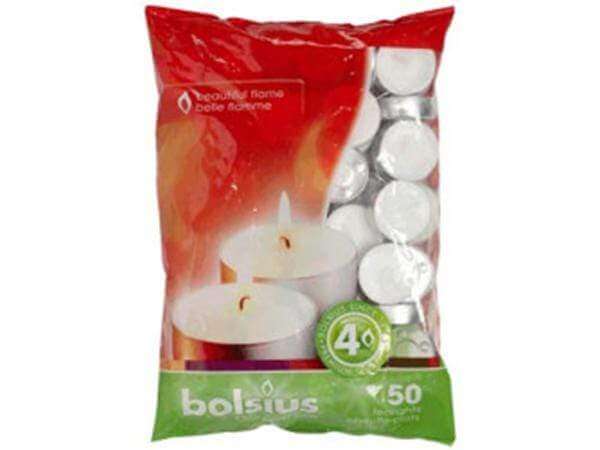 Homeware  -  Bolsius Eika 50 Pack White Tea Lights  -  50115627