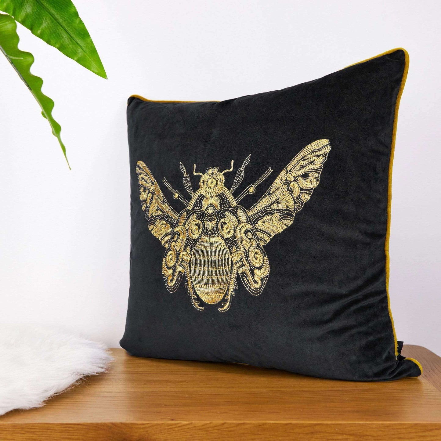 Homeware  -  Cerana Black Velvet Bumble Bee Cushion  -  50148007