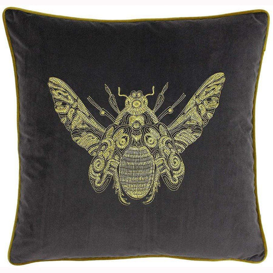 Homeware  -  Cerana Charcoal Velvet Bumble Bee Cushion  -  50148008