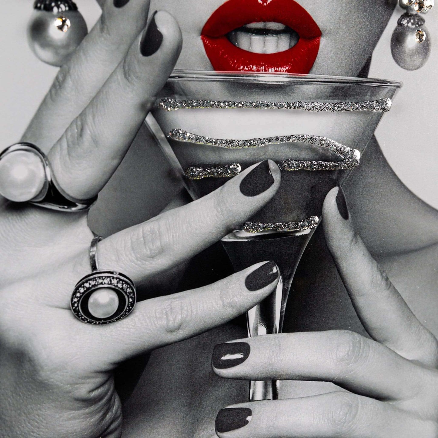 Pictures  -  Cocktail And Hat Noir Framed Picture  -  50152125