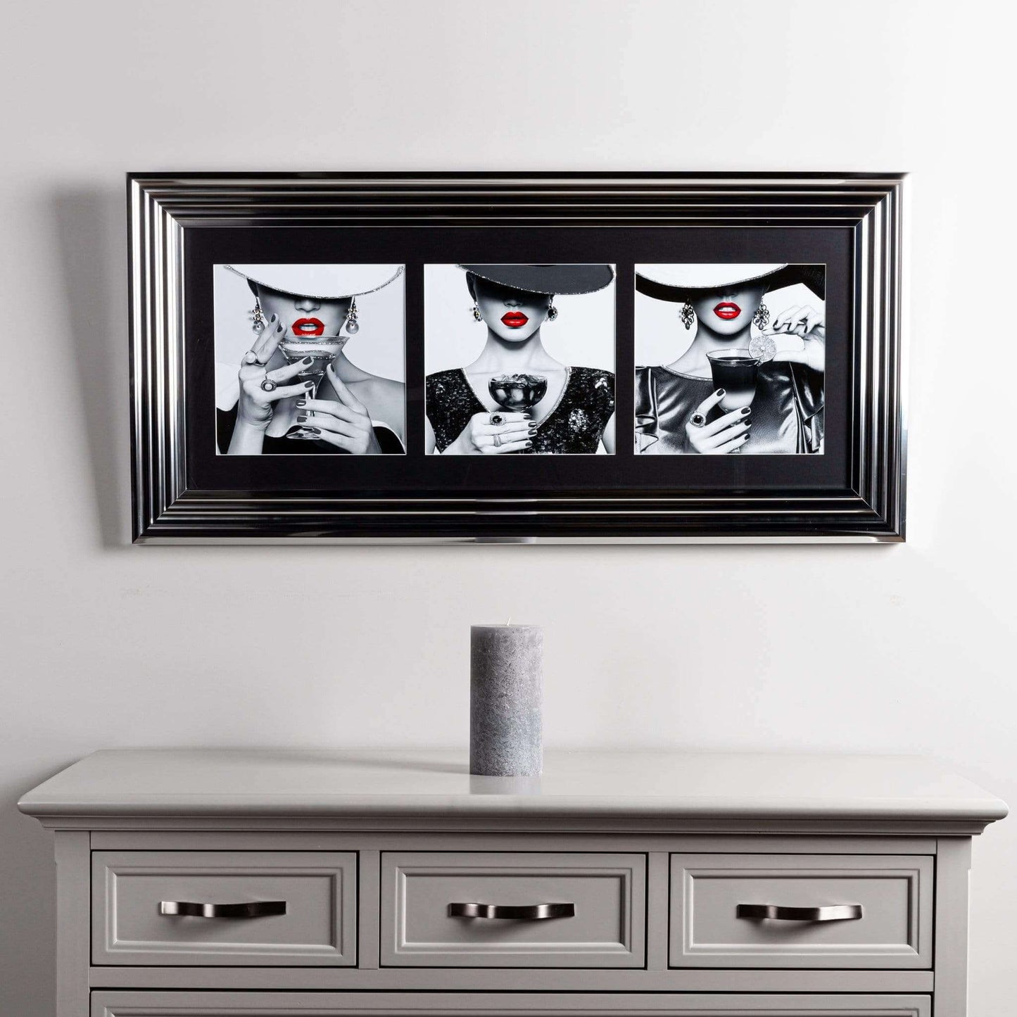 Pictures  -  Cocktail And Hat Noir Framed Picture  -  50152125