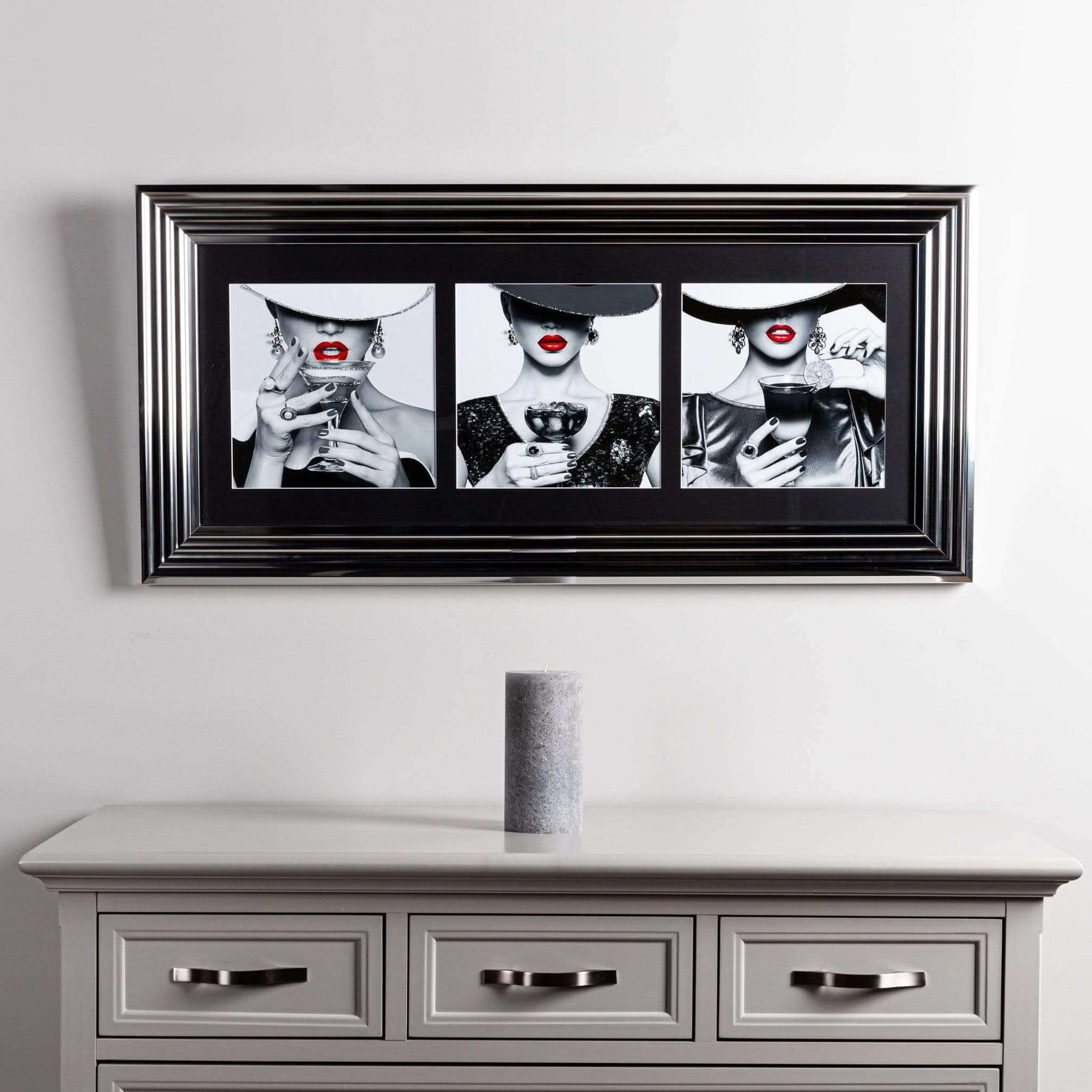 Pictures  -  Cocktail And Hat Noir Framed Picture  -  50152125