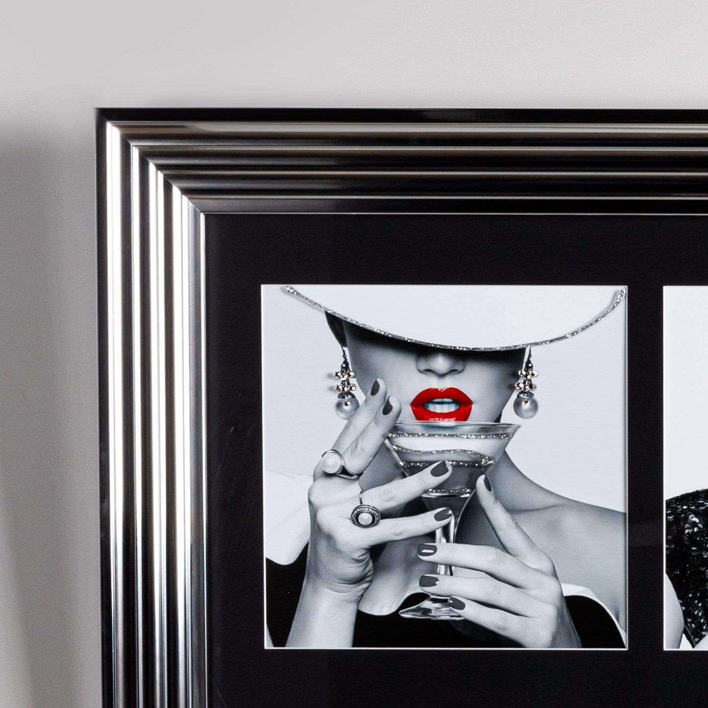 Pictures  -  Cocktail And Hat Noir Framed Picture  -  50152125