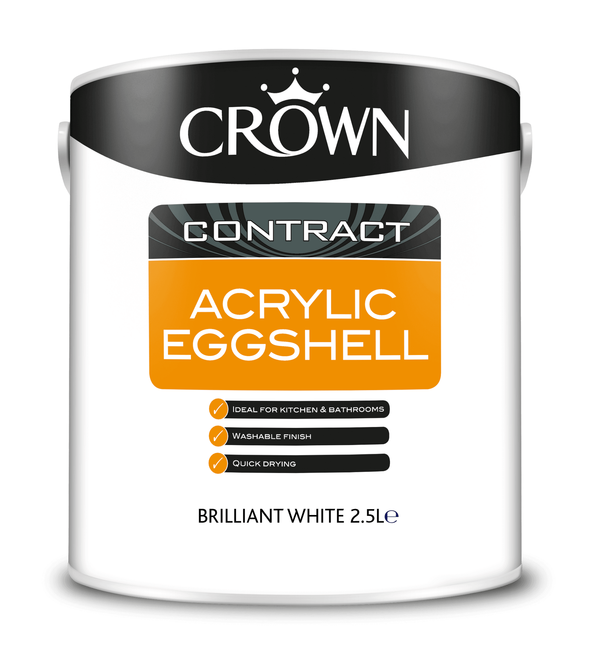 Paint  -  Crown Contract Eggshell Brilliant White - 2.5L  -  50145631