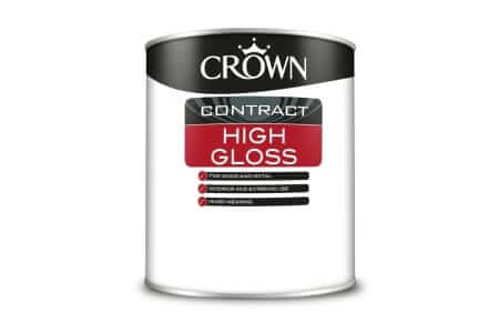 Paint  -  Crown Contract High Gloss Black Paint 1L  -  50145634