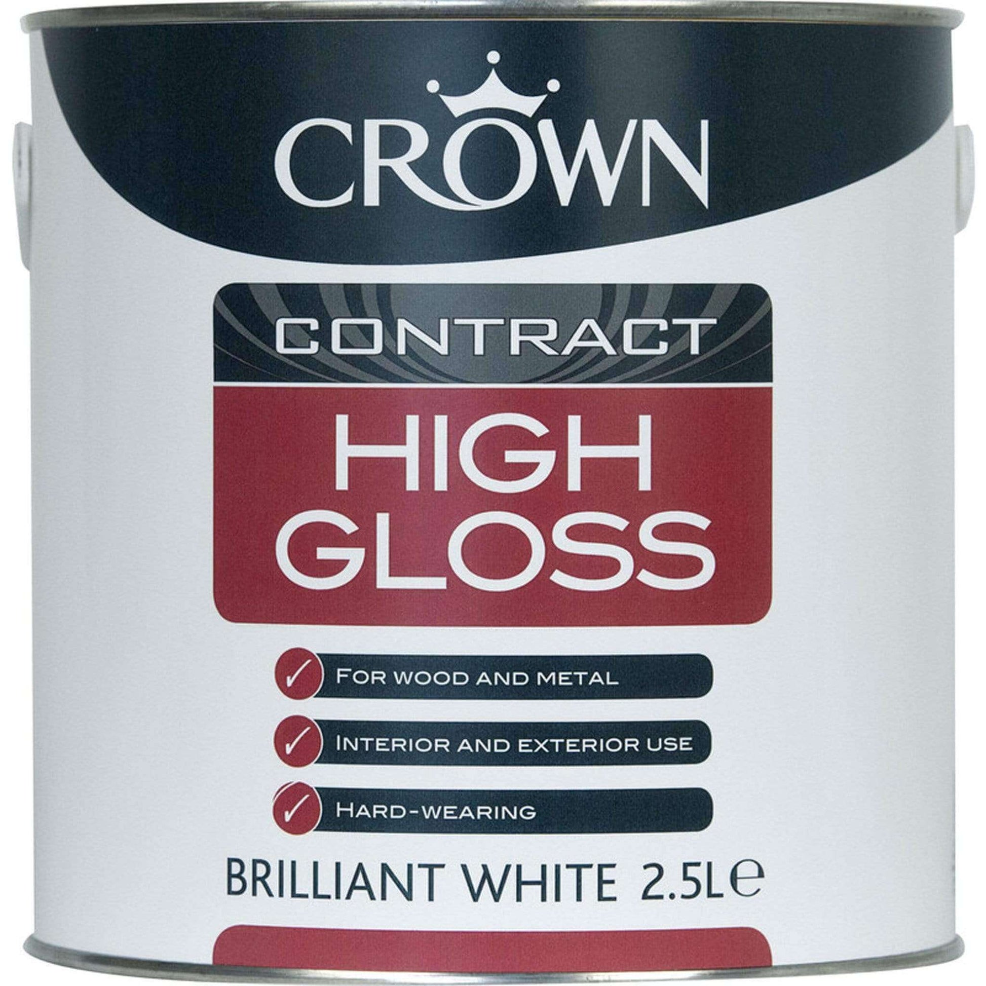 Paint  -  Crown Contract High Gloss Brilliant White 2.5L  -  50145635