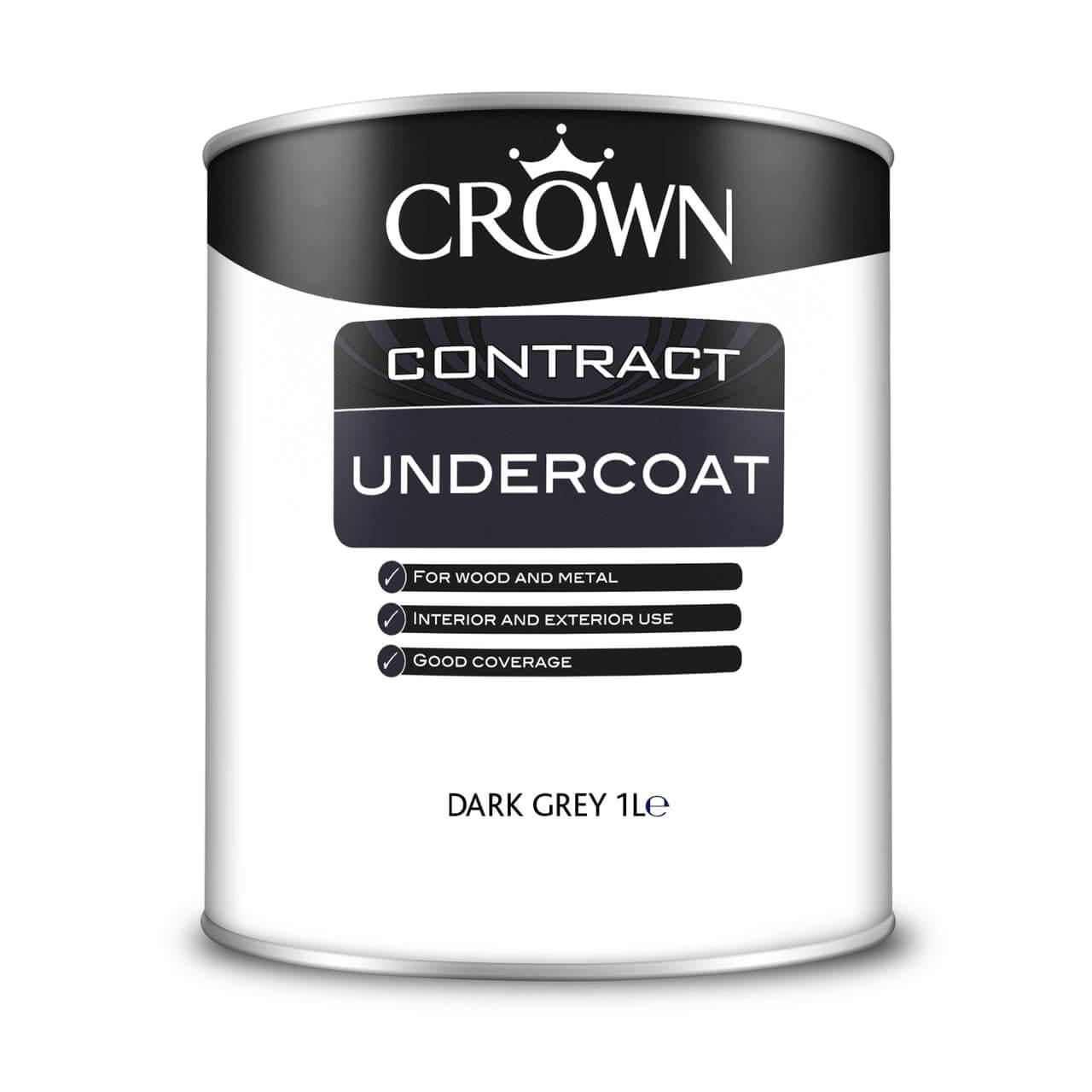 Paint  -  Crown Contract Undercoat Dark Grey Paint 1L  -  50145644