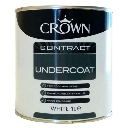 Paint  -  Crown Contract Undercoat White Paint 1L  -  50145643