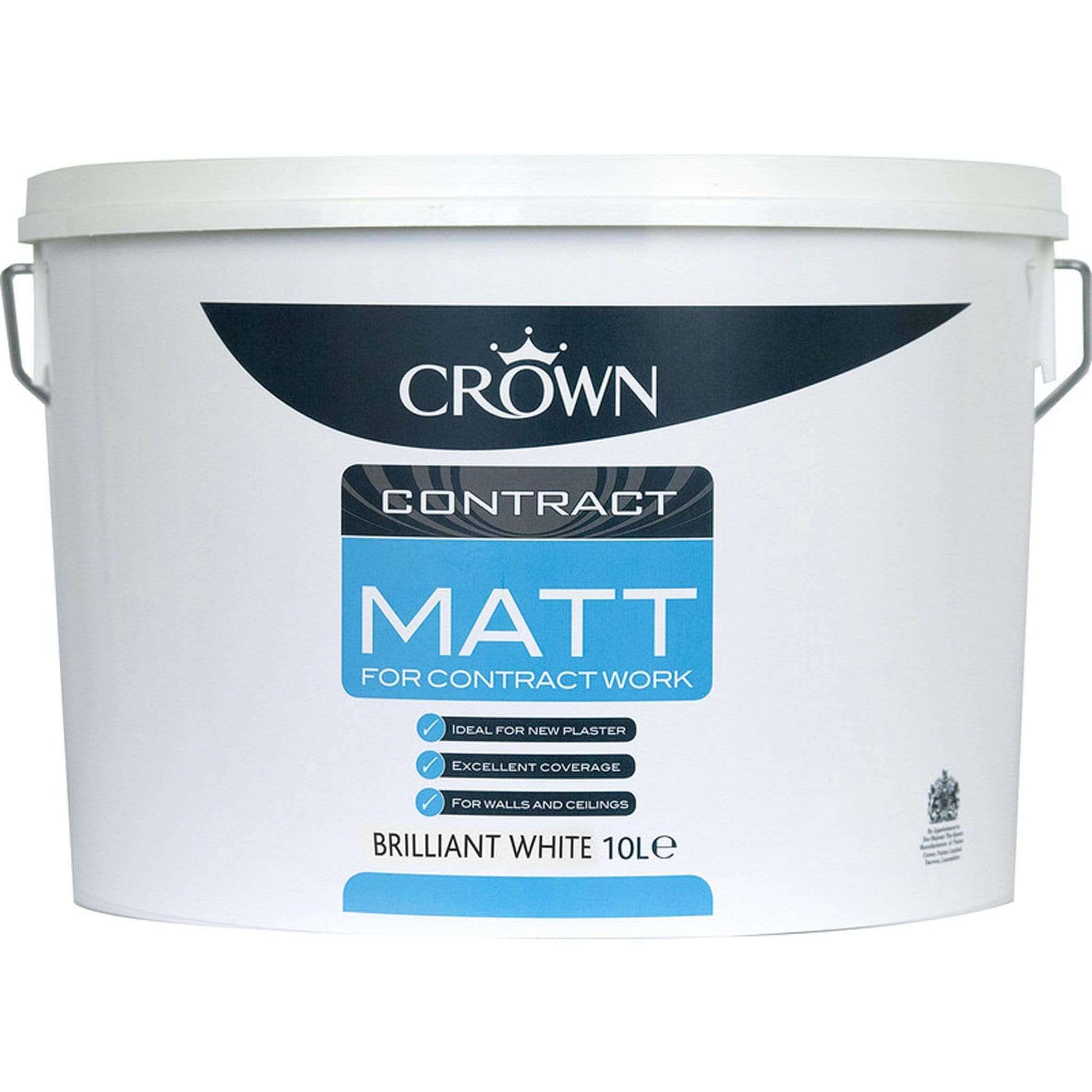 Paint  -  Crown Contract Matt Brilliant White Paint 10L  -  50145620