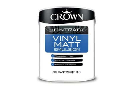 Paint  -  Crown Contract Vinyl Soft Brilliant White 5L  -  50145624