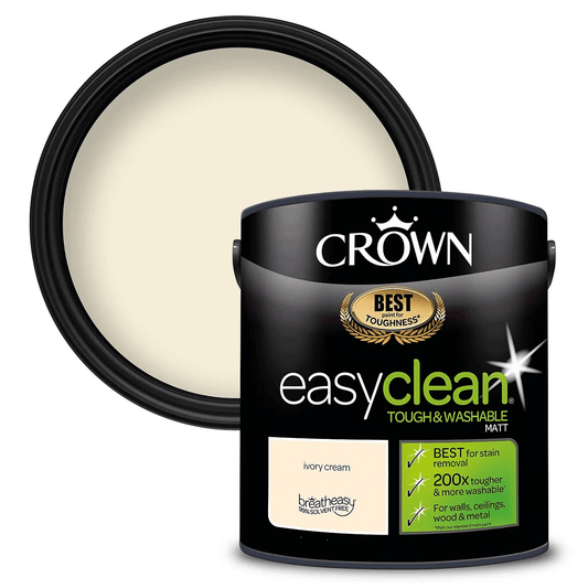 Paint  -  Crown Easyclean Vinyl Matt Ivory Cream 2.5L  -  50147214