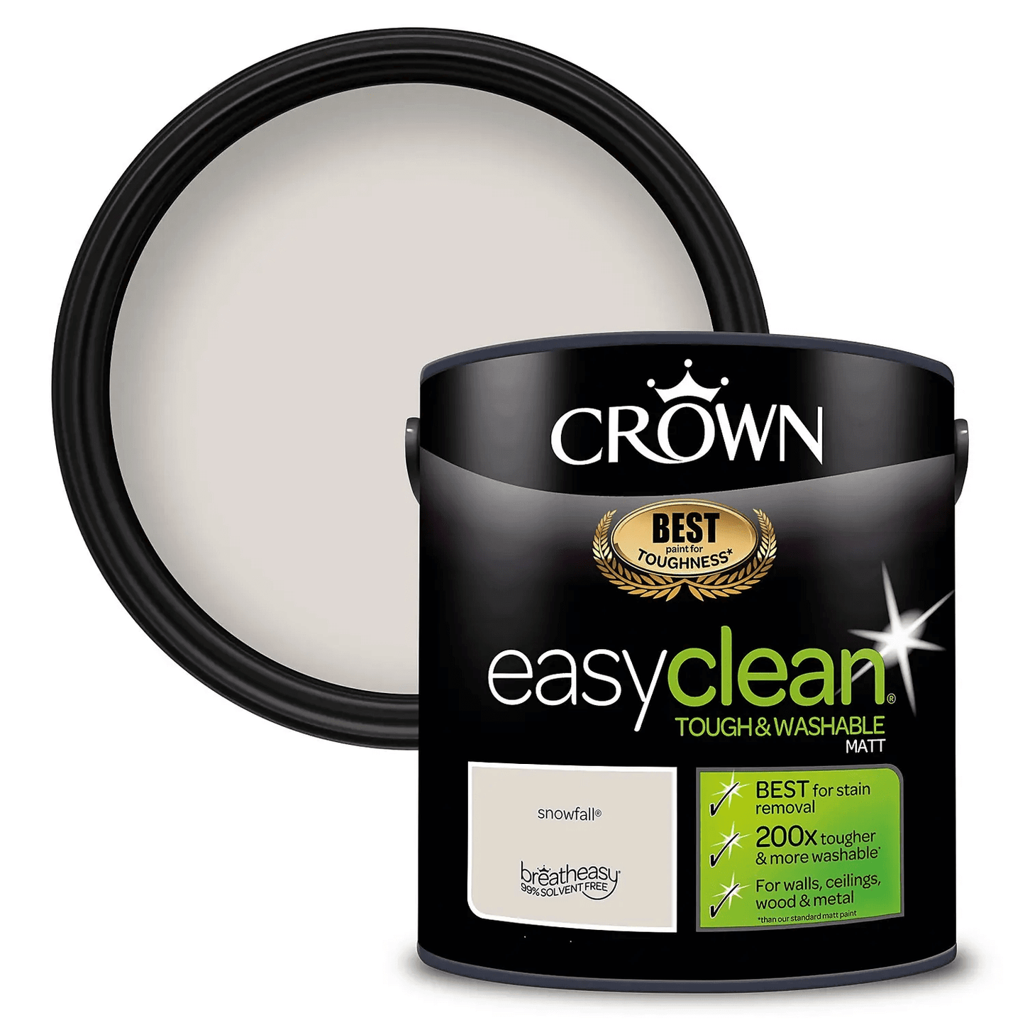 Paint  -  Crown Easyclean Vinyl Matt 2.5L Snowfall  -  50147234