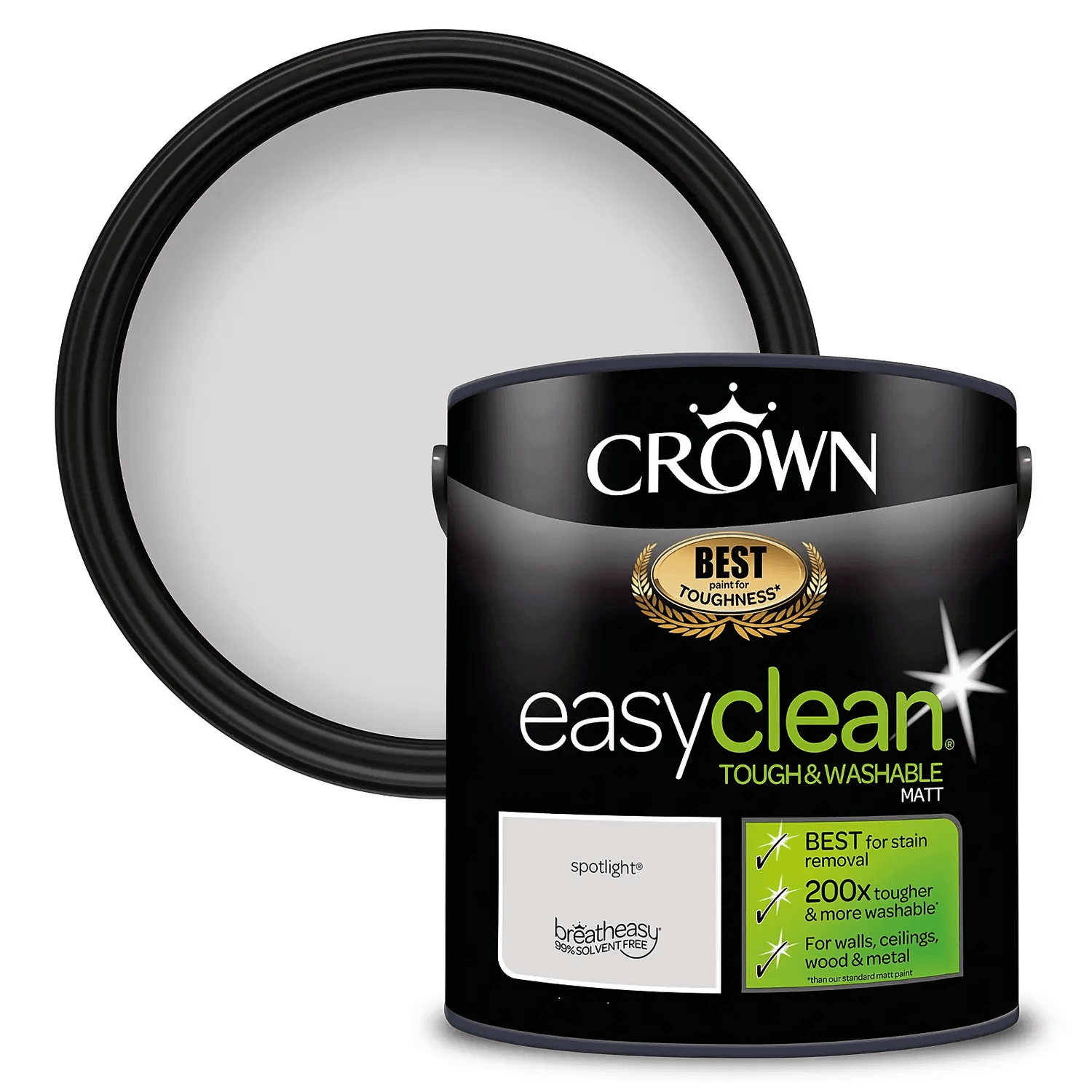 Paint  -  Crown Easyclean Vinyl Matt 2.5L Spotlight  -  50147239