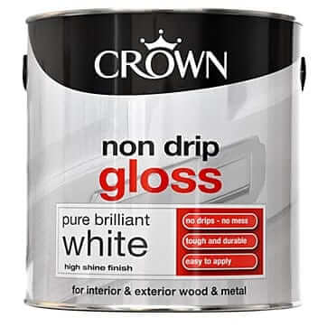 Paint  -  Crown Pure Brilliant White Gloss Wood & Metal Paint 2.5L  -  00469203