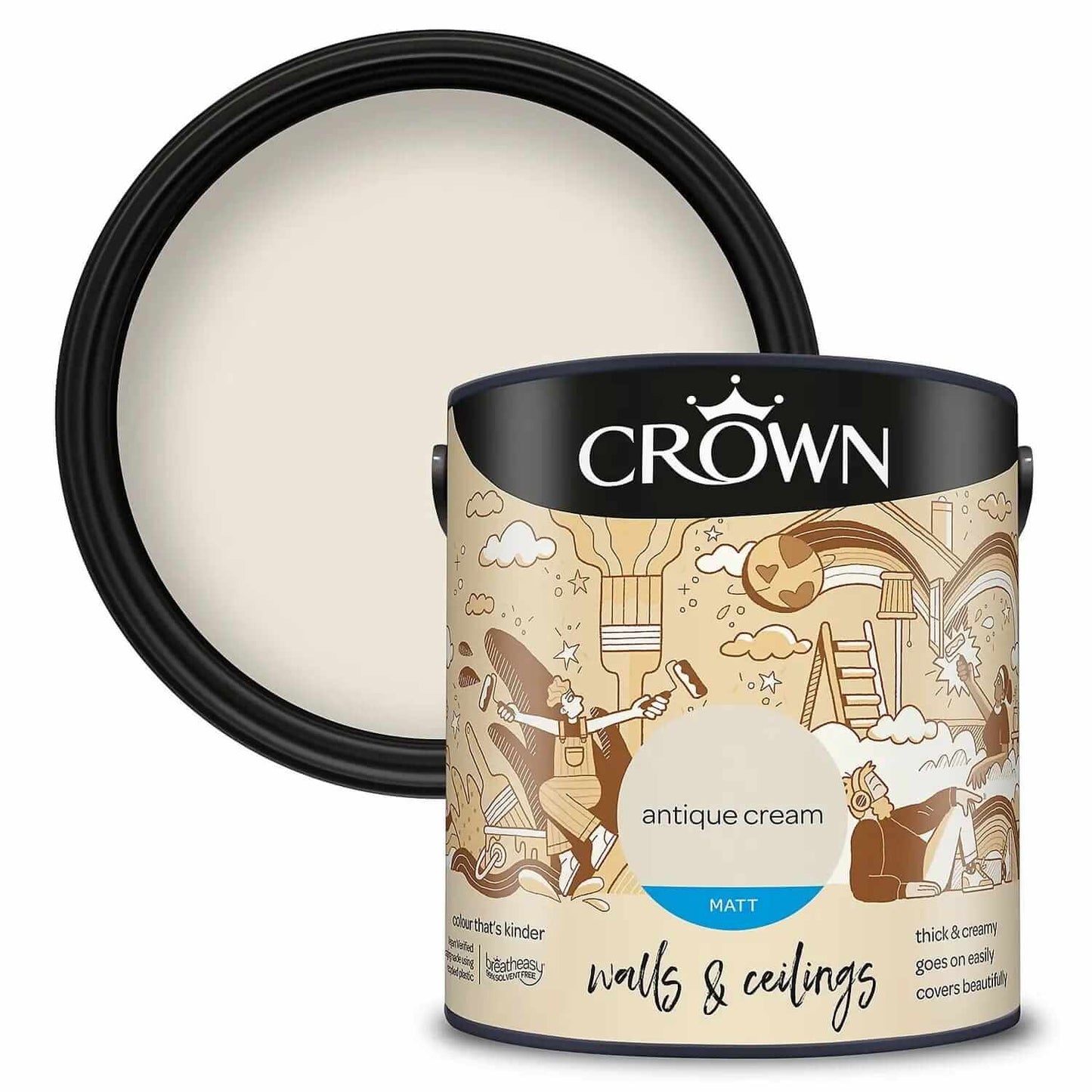 Paint  -  Crown Antique Cream 5 Litre  -  00462747