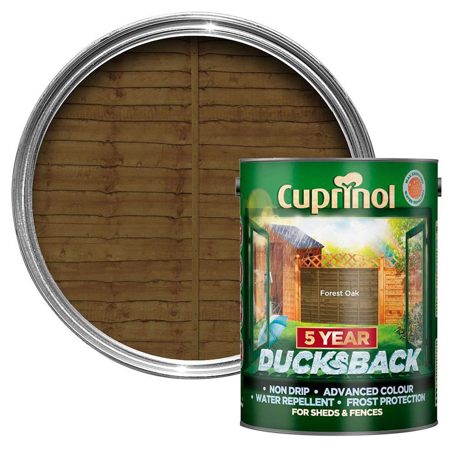 Paint  -  Cuprinol Ducks Back Forest Oak Fence Paint 5L  -  50152876