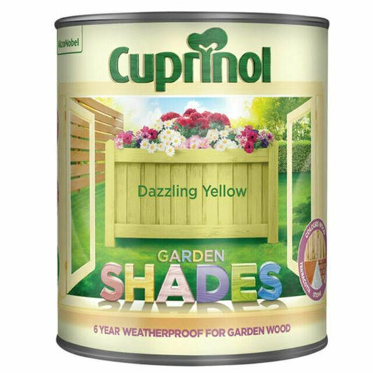 Paint  -  Cuprinol Garden Shades 1L Dazzling Yellow  -  50149526