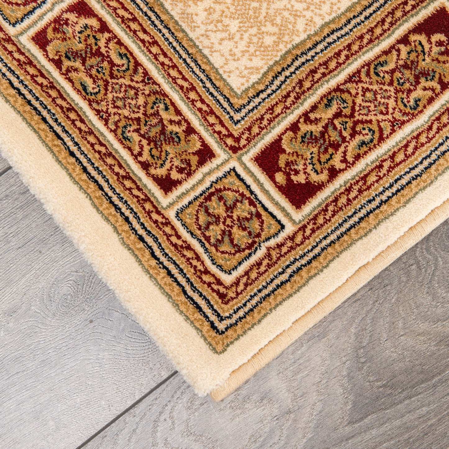 Rugs  -  Da Vinci Traditional Bordered Cream Red Rug - Multiple Sizes  - 