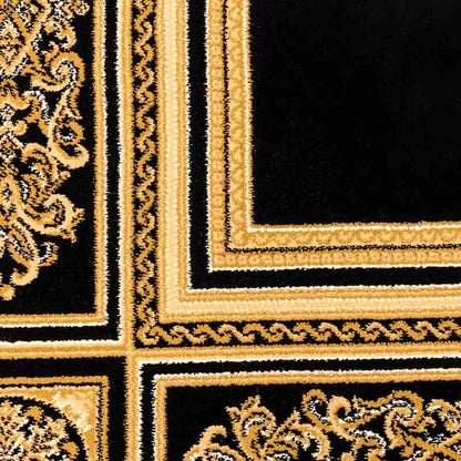 Rugs  -  Da Vinci Traditional Bordered Black and Gold Rug - Multiple Sizes  - 