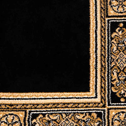 Rugs  -  Da Vinci Traditional Bordered Black and Gold Rug - Multiple Sizes  - 