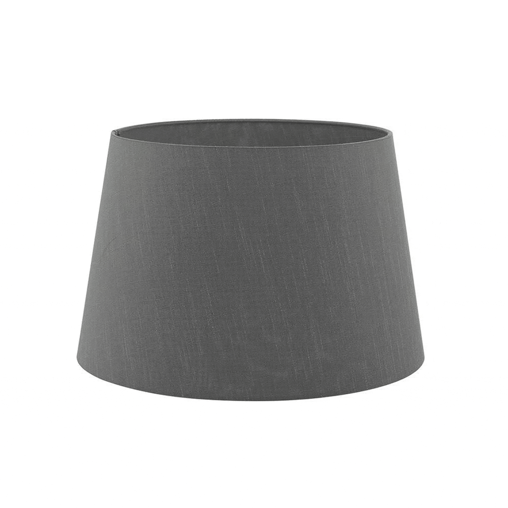 Lights  -  Tapered 35cm Slate Grey Faux Silk Drum Shade  -  50155823