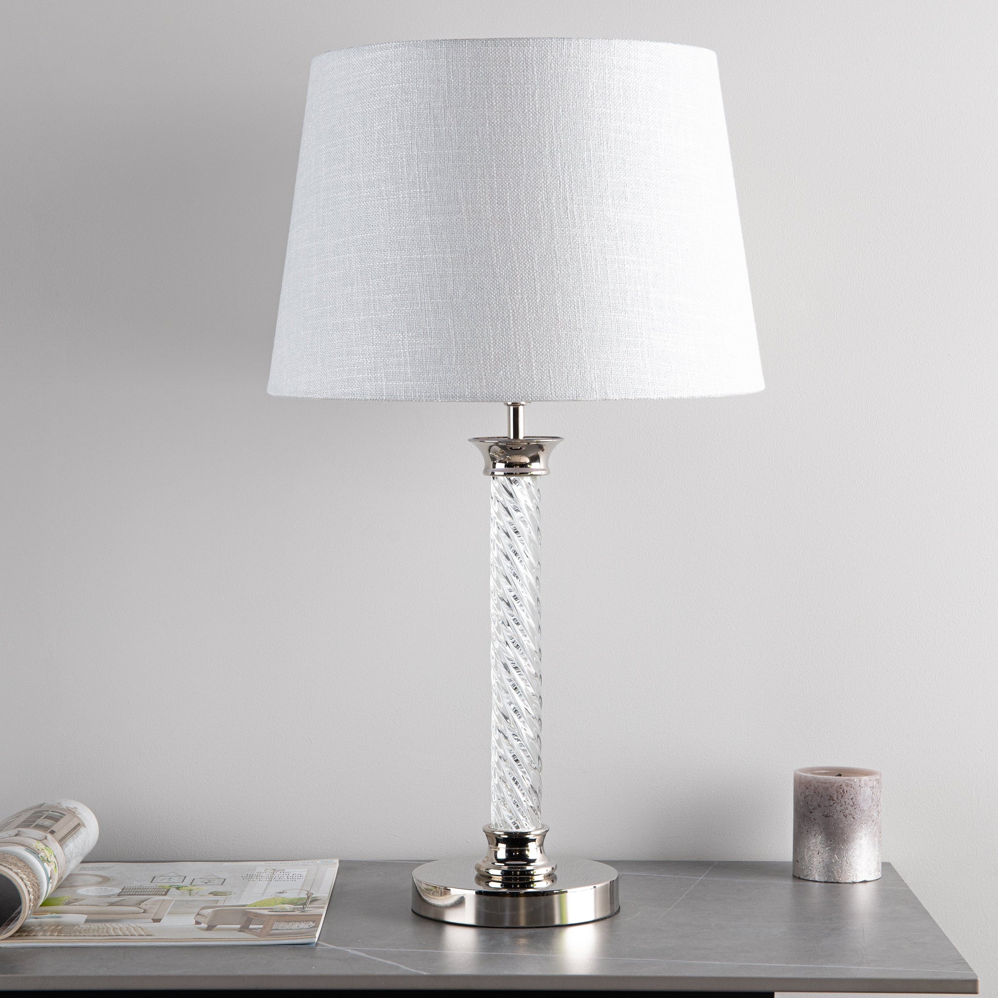Lights  -  Laura Ashley Silver Louis Table Lamp  -  60002554