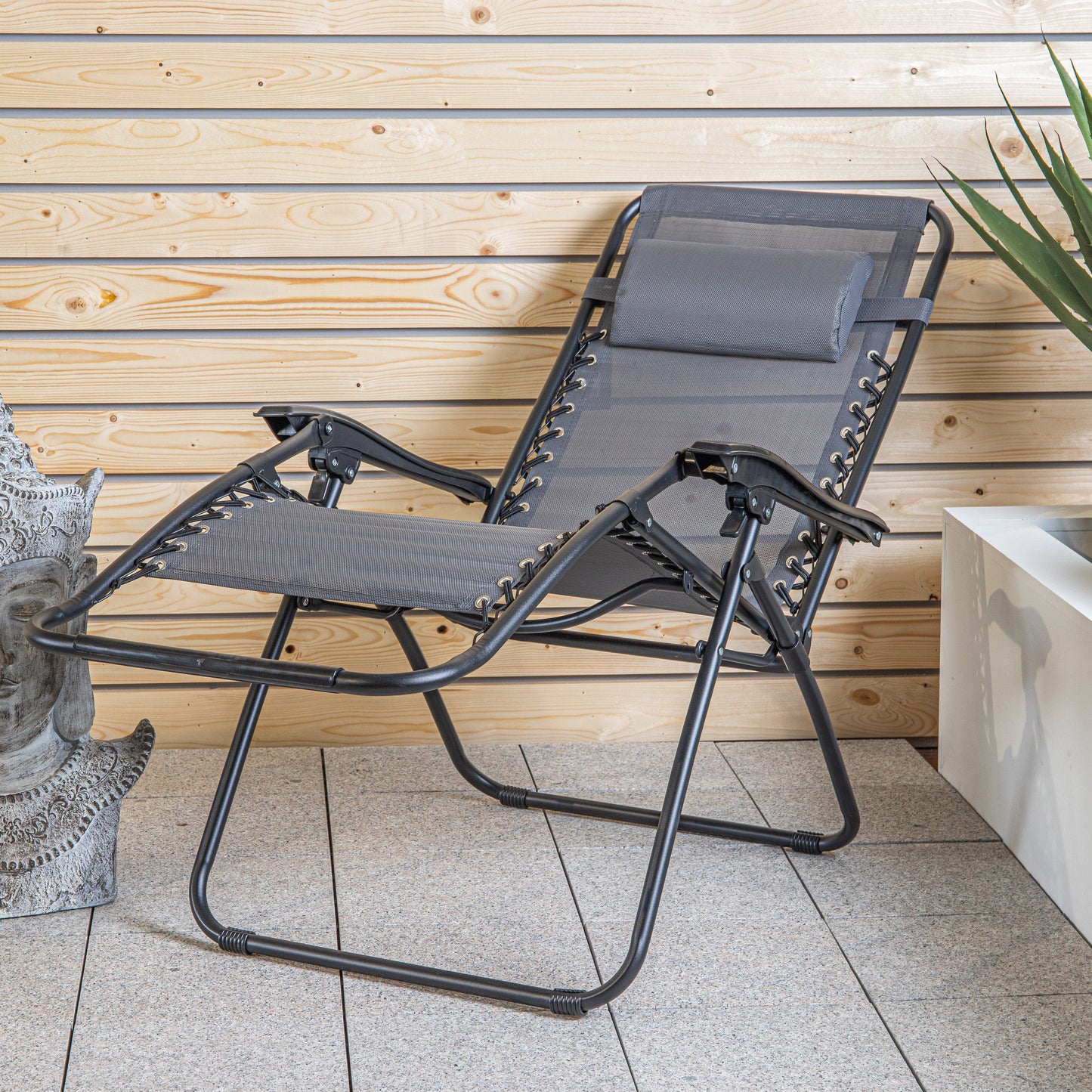 Gardening  -  Dark Grey Garden Relaxer Chair  -  50156069